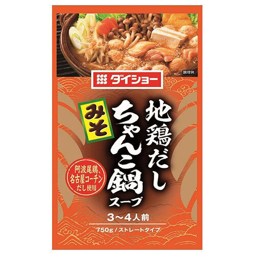 Daisho Free Range Chicken Dashi Chanko Nabe Soup Miso 750g x 10 bags [Shipped in Japan]