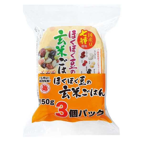 Echigo Seika Hokuhoku Bean Brown Rice 3 Meal Pack (150g x 3 pieces) x 4 pieces [Shipped in Japan]