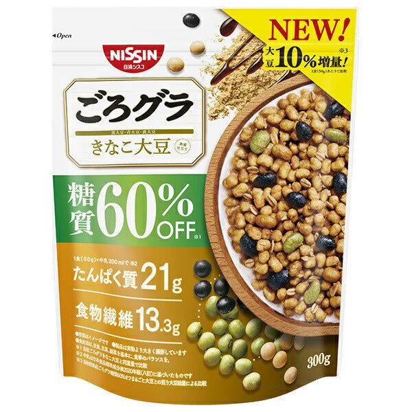 日清シスコ ごろグラ 糖質60%オフ きなこ大豆 300g×6袋入【日本出荷】