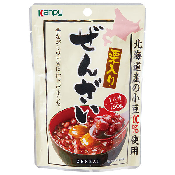 カンピー 栗入りぜんざい 150g×12袋入【日本出荷】