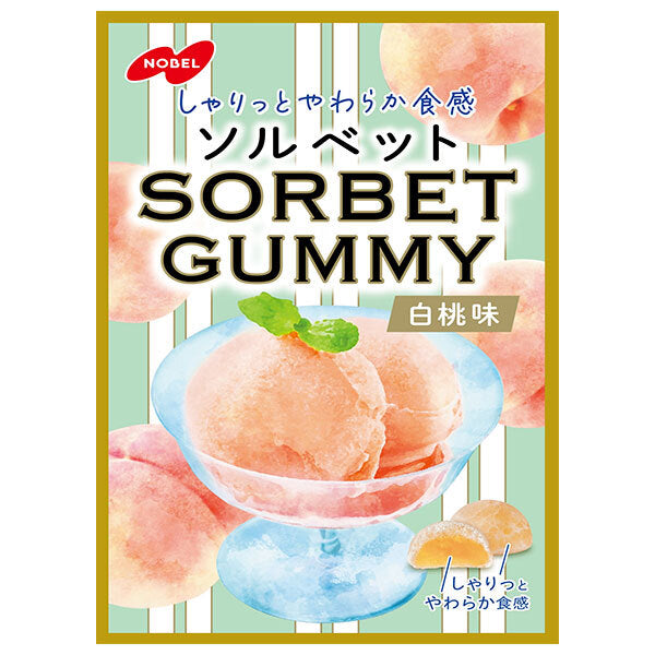 ノーベル製菓 ソルベットグミ 白桃味 50g×6袋入【日本出荷】