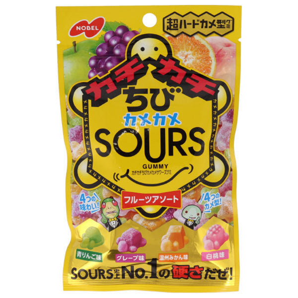 Nobel Seika Kachi Kachi Chibi Kame Kame Sours (SOURS) Fruit Assortment 70g x 6 bags [Shipped in Japan]