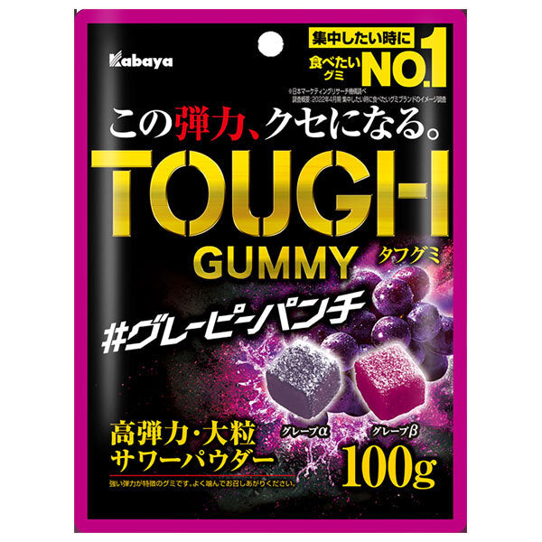Kabaya Tough Gummy Grapey Punch 100g x 6 bags [shipped in Japan]