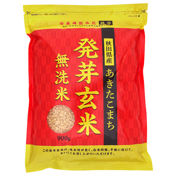 Ogata Village Akitakomachi Production Association Akita Prefecture Akitakomachi Germinated brown rice Wash-free rice 900g x 5 bags [Shipped in Japan]