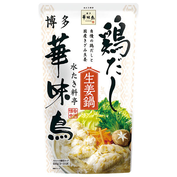 Torizen Foods Hakata Hanamidori Chicken Dashi Ginger Hotpot 600g x 12 bags [Shipped in Japan]