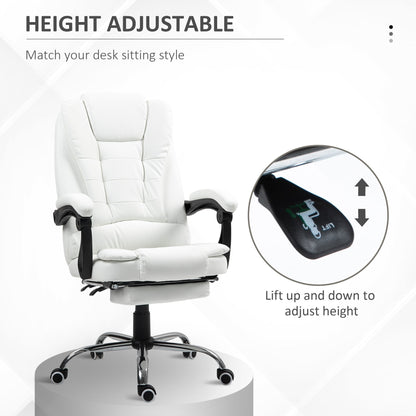 Ergonomic Office Chair with Back Support, PU leather Executive Office Chair with High Back, Retractable Footrest, Black