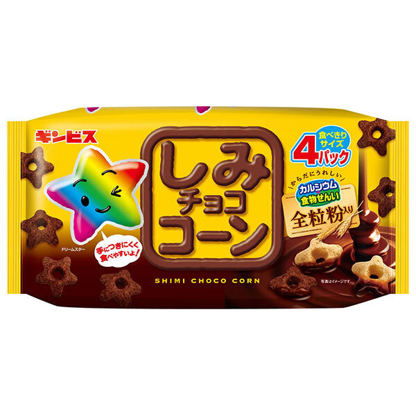Ginbis Shimi Chocolate Corn Whole Grain 4P 88g x 12 pieces [Shipped in Japan]