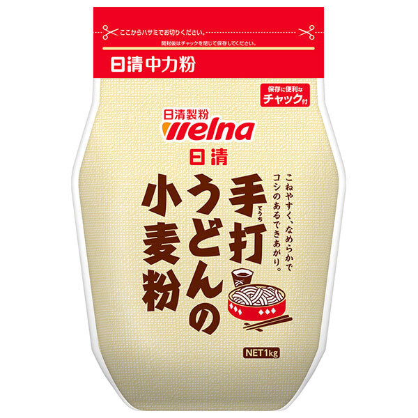 日清ウェルナ 手打ちうどんの小麦粉 チャック付 1kg×15袋入【日本出荷】