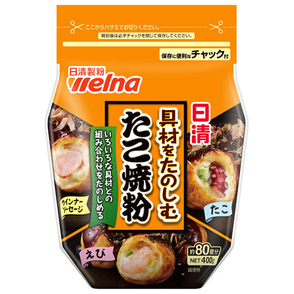 日清ウェルナ 具材をたのしむたこ焼粉 400g×12袋入【日本出荷】