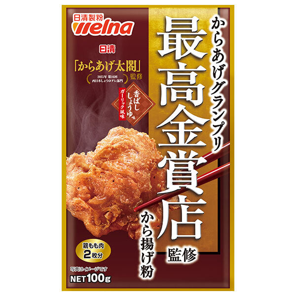 Nisshin Seifun Verna Nissin Karaage Grand Prix Supervised by the highest gold award store Fried chicken powder, aromatic soy sauce flavor, garlic flavor, 100g x 12 bags [shipped in Japan]