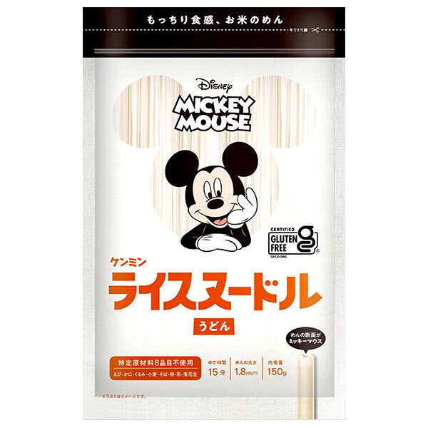 Kenmin Mickey Mouse Rice Noodle Udon 150g x 10 bags [Shipped in Japan]