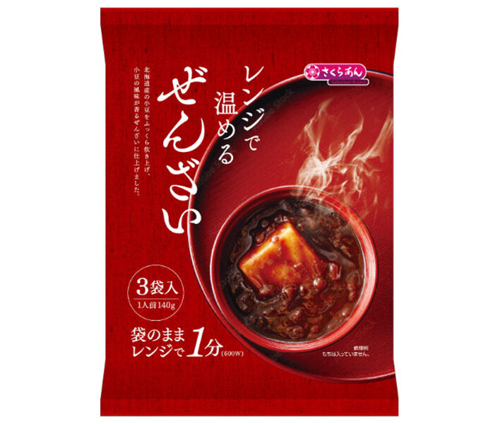 Tanio Shokuryo Microwaveable Zenzai (3 servings) (140g x 3 bags) x 12 bags [Shipped in Japan]