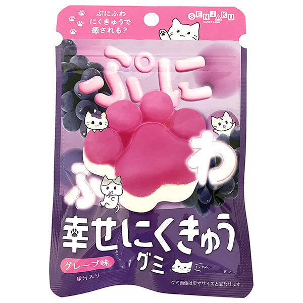 扇雀飴本舗 幸せにくきゅうグミ グレープ 30g×6袋入【日本出荷】