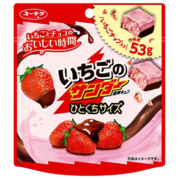 Yuraku Seika Strawberry Thunder bite size pouch 53g x 10 bags [shipped in Japan]