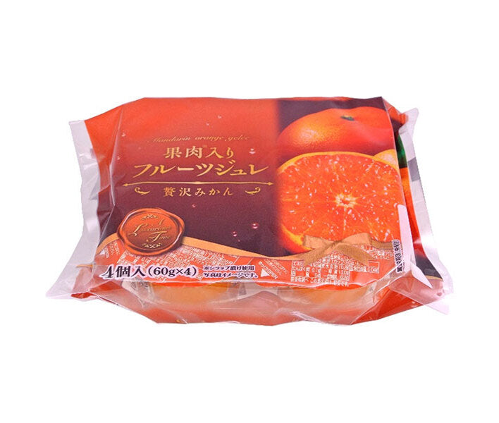 和歌山産業 果肉入りフルーツジュレ 贅沢みかん 60g×4×12袋入【日本出荷】