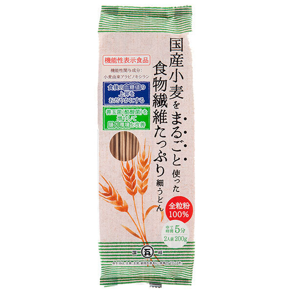 Ishimaru Seimen Thin udon noodles with plenty of dietary fiber made from whole domestic wheat 200g x 12 bags [shipped in Japan]