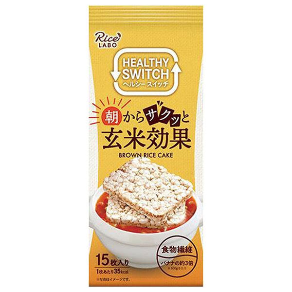 幸福米穀 朝からサクッと玄米効果 ブラウンライスケーキ 15枚×12(6×2)袋入【日本出荷】