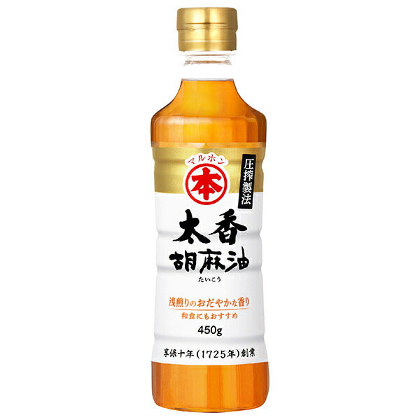Takemoto Yushi Maruhon Taiko Sesame Oil 450g PET bottles x 6 bottles [Shipped in Japan]