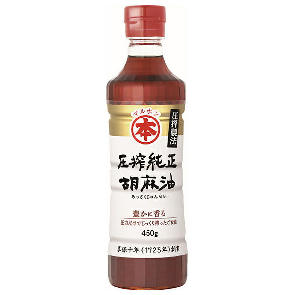 Takemoto Yushi Maruhon Pressed Genuine Sesame Oil 450g PET bottles x 6 bottles [Shipped in Japan]
