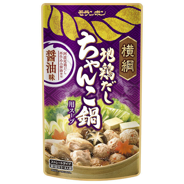 モランボン 横綱 地鶏だしちゃんこ鍋用スープ 醤油味 750g×10袋入【日本出荷】