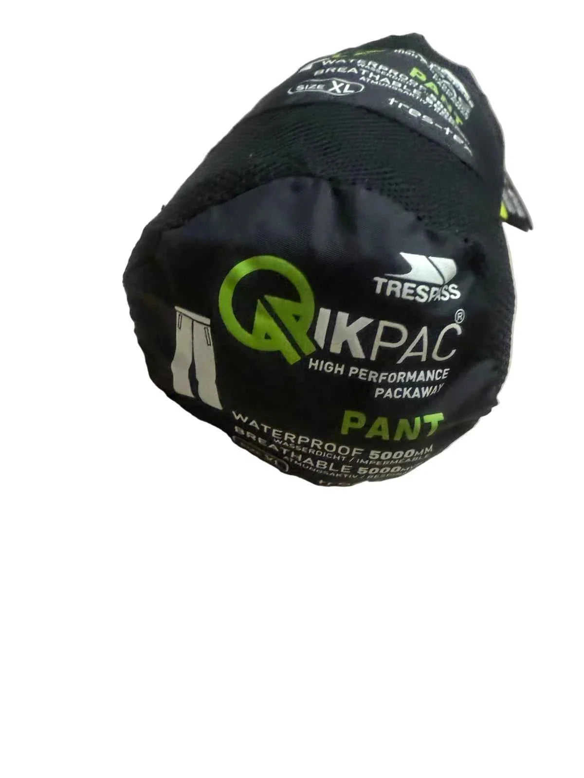Trespass Unisex Qikpac Stash-able Travel Rain Pants 5000mm Waterproof XL-XXL