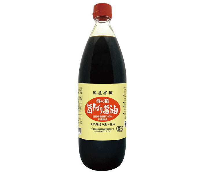 海の精 国産有機 旨しぼり醤油 1L瓶×12袋入【日本出荷】