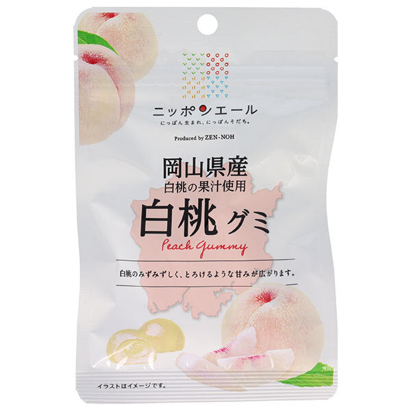 JA全農 ニッポンエール 岡山県産白桃 グミ 40g×10袋入【日本出荷】