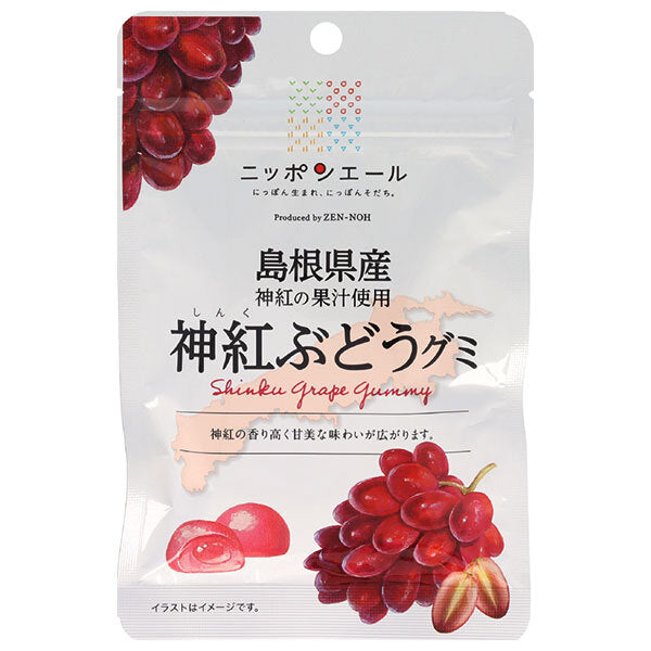 JA全農 ニッポンエール 島根県産神紅ぶどう グミ 40g×10袋入【日本出荷】