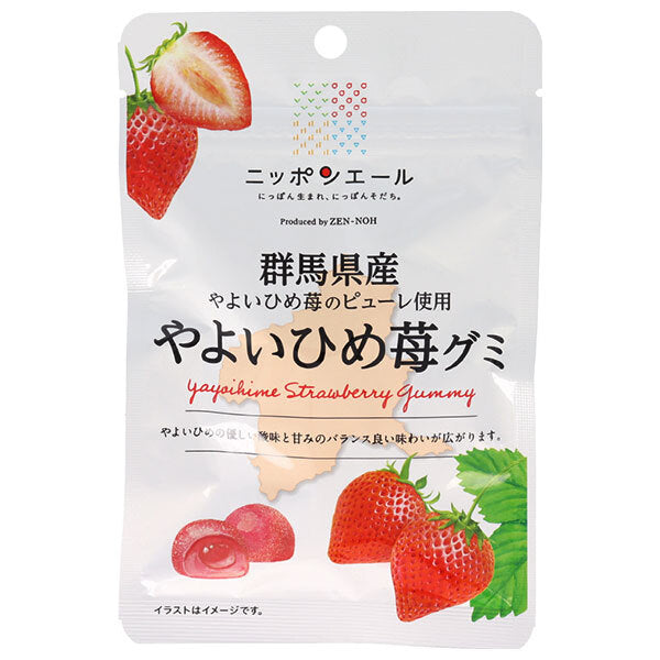 JA全農 ニッポンエール 群馬やよいひめ苺 グミ 40g×10袋入【日本出荷】