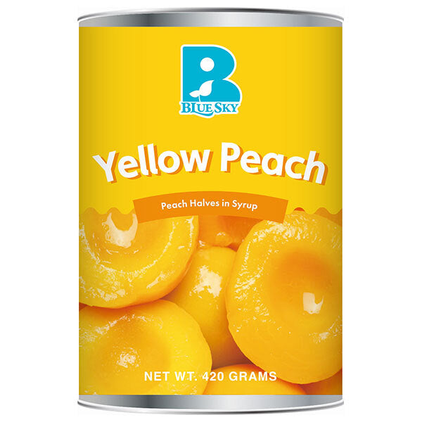 Blue Sky Yellow Peach (Half) No. 4 can 420g x 24 pieces [Shipped in Japan]