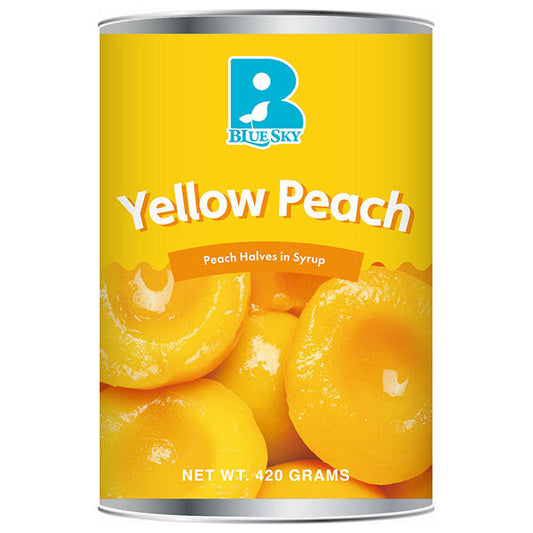 Blue Sky Yellow Peach (Half) No. 4 can 420g x 24 pieces [Shipped in Japan]