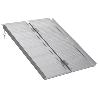 3ft Textured Aluminum Folding Wheelchair Ramp, Portable Threshold Ramp, for Scooter Steps Home Stairs Doorways