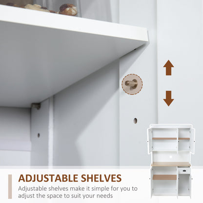 Denver 71" Kitchen Storage Cabinet with Hutch-White/Oak