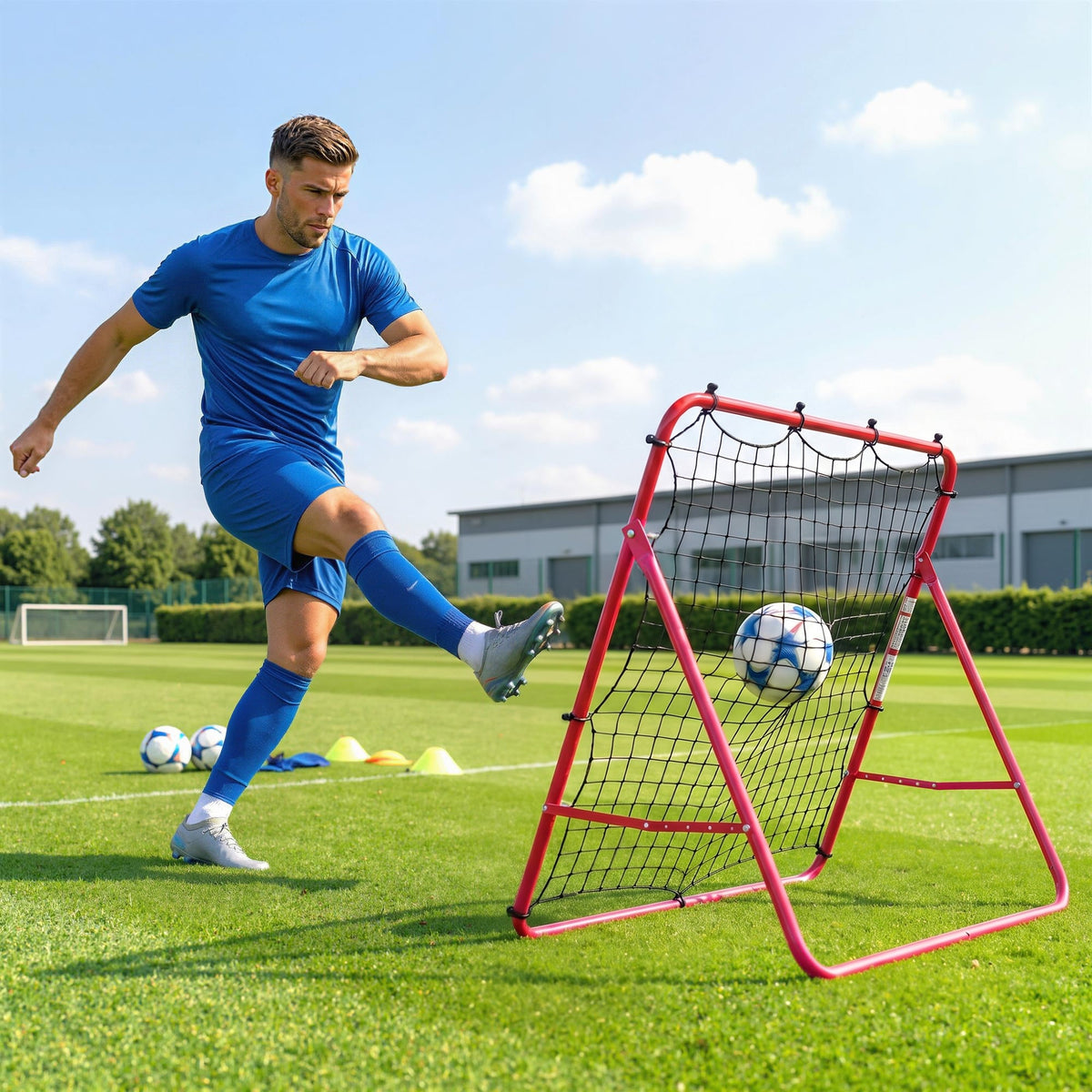 Soccer Rebounder Net, 3.5 x 3ft Easy Setup Bounce Back Net with 5 Adjustable Angles