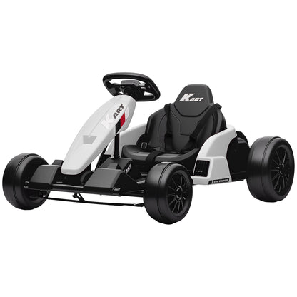 24V Electric Go Kart with Dual 150W Motors, Adjustable Seat & 11.2MPH High Speed, Slow Start, 5-Point Harness, Blue