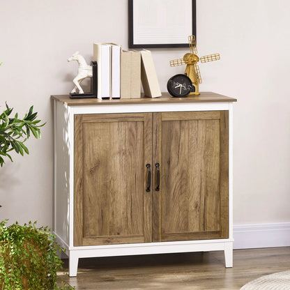 Dark Oak Farmhouse Sideboard Cabinet – 2-Door Storage Cabinet with Shelves for Kitchen & Living Room (United States & Canada Delivery Only)