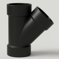 LESSO ABS 45° Wye – Hub x Hub x Hub DWV Fitting | 1 1/2"–3"
