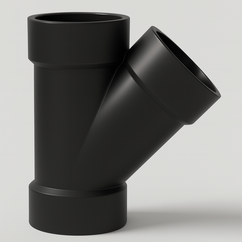 LESSO ABS 45° Reducing Wye — Hub × Hub × Hub DWV | 2″×2″×1-1/2″, 3″×3″×1-1/2″, 3″×3″×2″ | ASTM D2661, CSA B181.1, cUPC