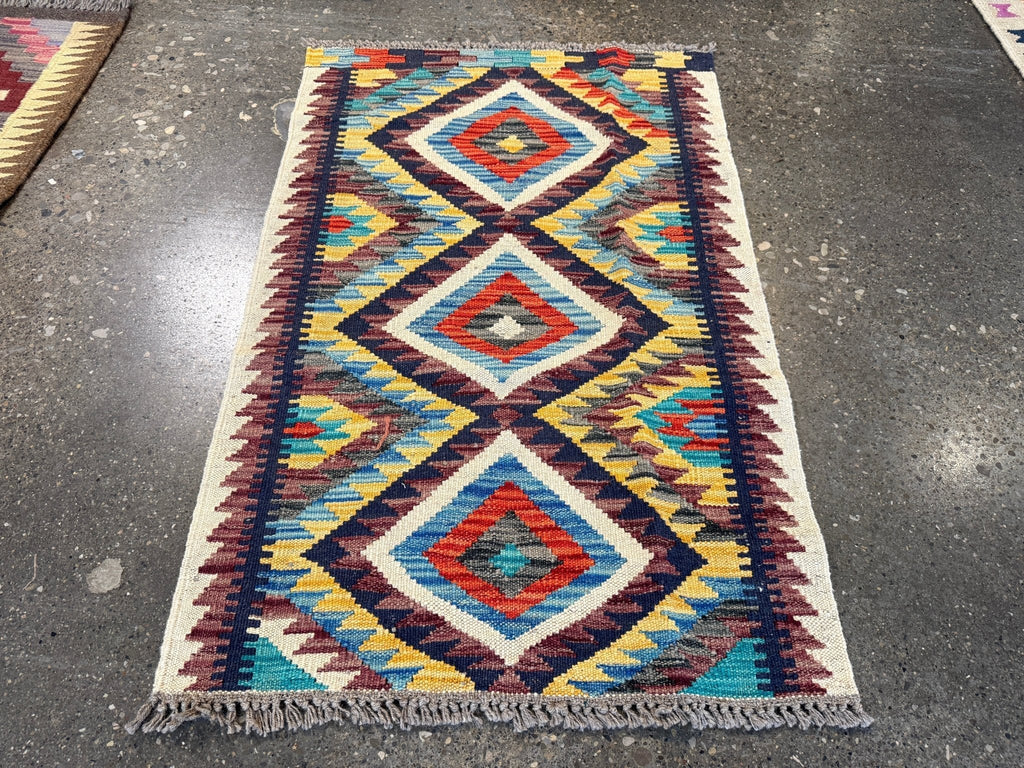 Afghan Maimana Kilim Rug | 2' 1" x 3' 3"