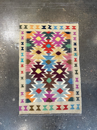 Afghan Maimana Kilim Rug | 2' 8" x 3' 11"