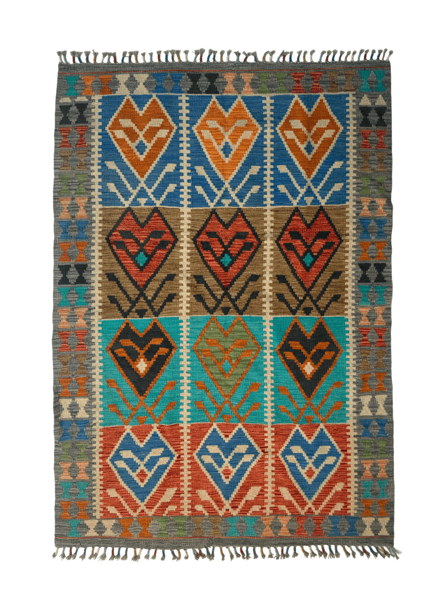 Afghan Maimana Kilim Rug | 4' 1" x 5' 9"