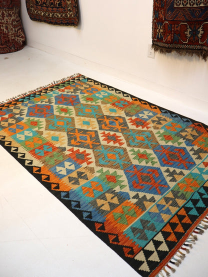 Afghan Maimana Kilim Rug | 4' 2" x 6' 6"