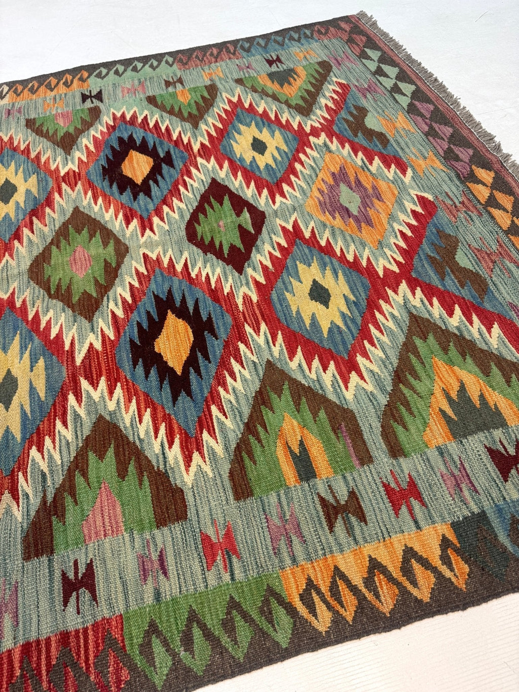 Afghan Maimana Kilim Rug | 5' x 6' 7"