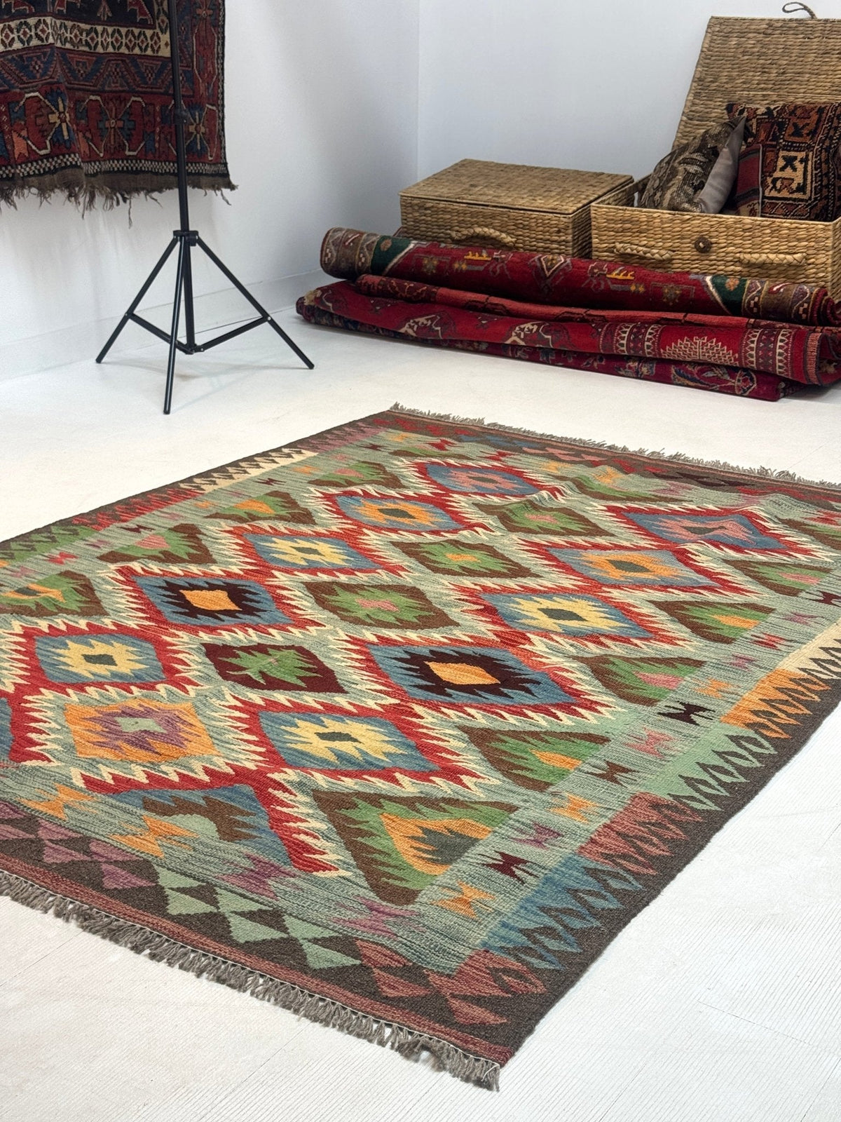 Afghan Maimana Kilim Rug | 5' x 6' 7"