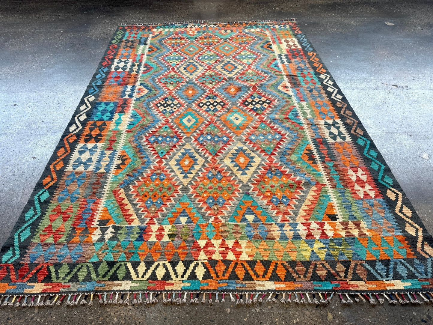 Afghan Maimana Kilim Rug | 6' 6" x 9' 8"