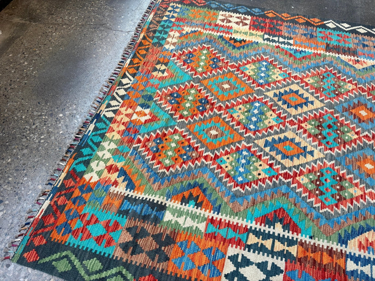 Afghan Maimana Kilim Rug | 6' 6" x 9' 8"