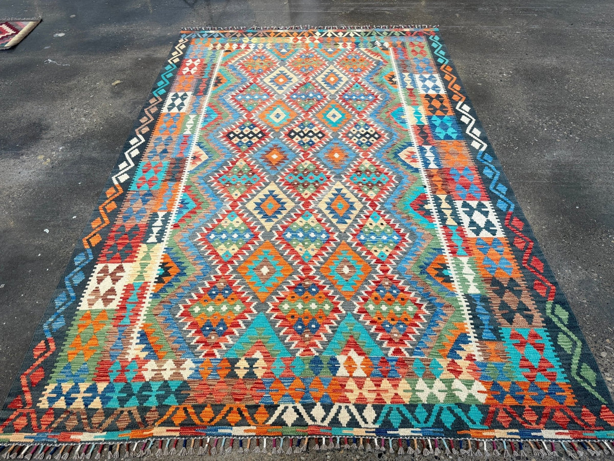 Afghan Maimana Kilim Rug | 6' 6" x 9' 8"