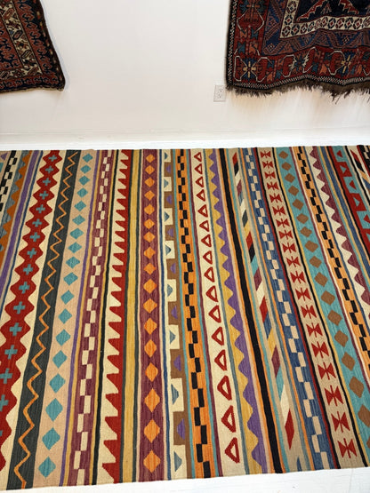 Afghan Maimana Kilim Rug | 6' 7" x 9' 10"