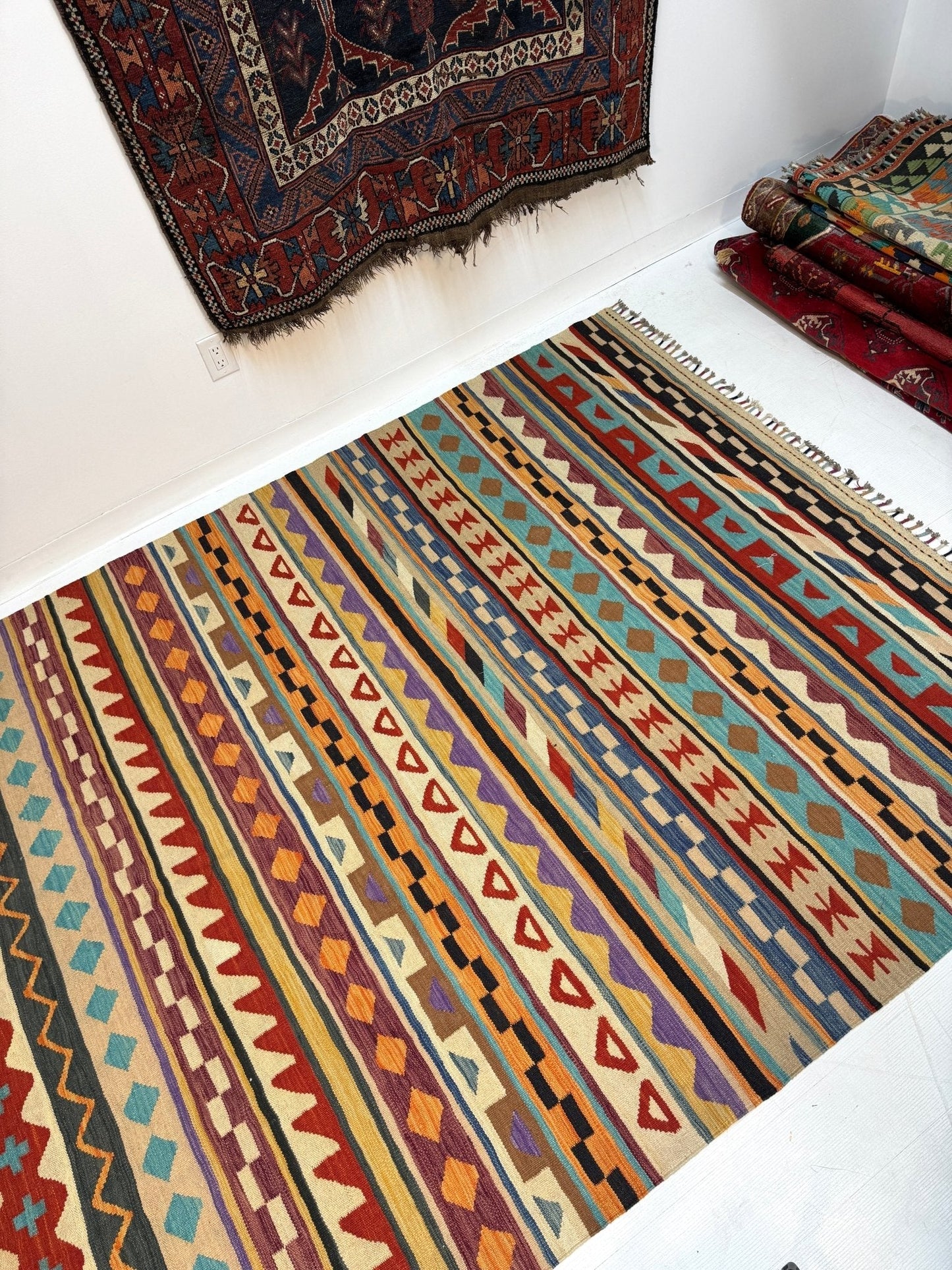 Afghan Maimana Kilim Rug | 6' 7" x 9' 10"