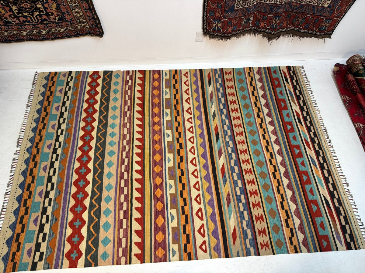Afghan Maimana Kilim Rug | 6' 7" x 9' 10"